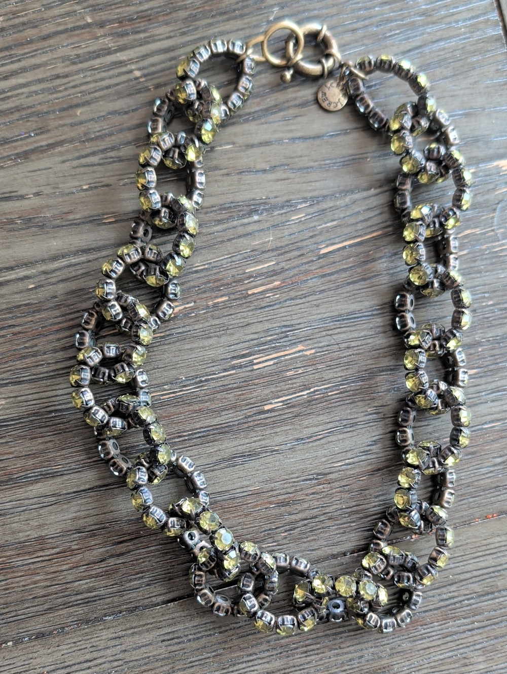 J Crew Yellow Crystal Chain Link Necklace - Women Jewelry - Picture 1 of 3
